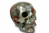 Realistic, Polished Bloodstone (Heliotrope) Skull - South Africa #378598-1